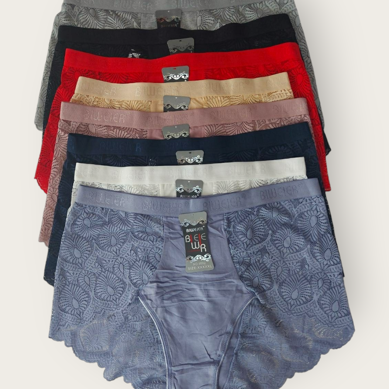 Мікрофіброві Трусики з Мереживом Мікс 24шт (9592), фото 1