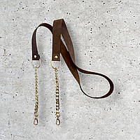 Ремінь шкіряний з ланцюжком (колір на вибір), довжина 120 см