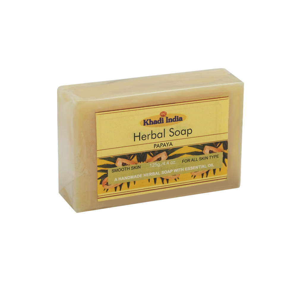 МИЛО ПАПАЯ 125ГР КХАДІ, PAPAYA HERBAL SOAP 125GR KHADI INDIA
