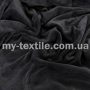 Велюр бавовняний ширина 180 см Темно-сірий