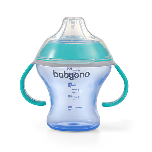 Поїлка непроливайка з м'яким носиком 180мл (3+) М'ятний Natural nursing BabyOno, фото 1
