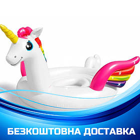 Надувний пліт для компанії Єдиноріг Intex 57296 (429-302-152см, 2 ручки, 4 підсклянники) | Надувна платформа