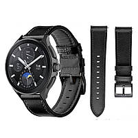 Ремінець шкіряний для годинника 22 мм чорний (для Xiaomi Mi Watch 2 Pro / S3 / S2 / S1, фото 5
