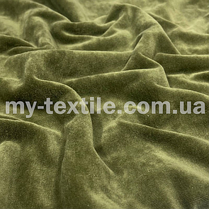 Трикотаж Велюр натуральний хб Туреччина 180 см Хакі