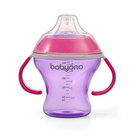 Поїлка непроливайка з м'яким носиком 180мл (3+) Рожевий Natural nursing BabyOno