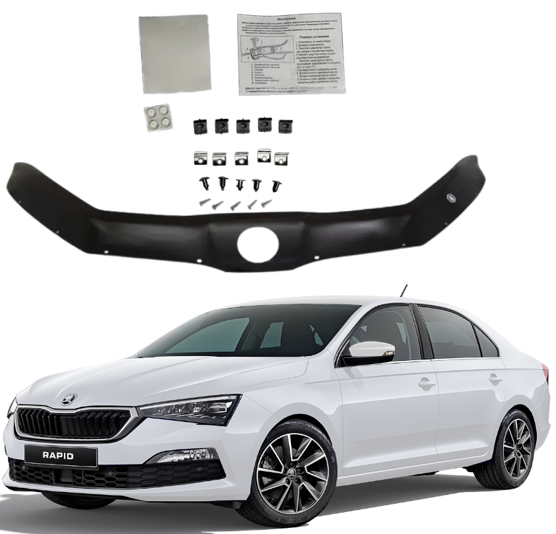 Дефлектор капота для Skoda Rapid з 2020 р.в., фото 1