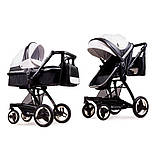 Коляска трансформер 3 в 1 Ninos Bono BLACK/WHITE ЭКО на чорній рамі (NB3V12020BBW), фото 3