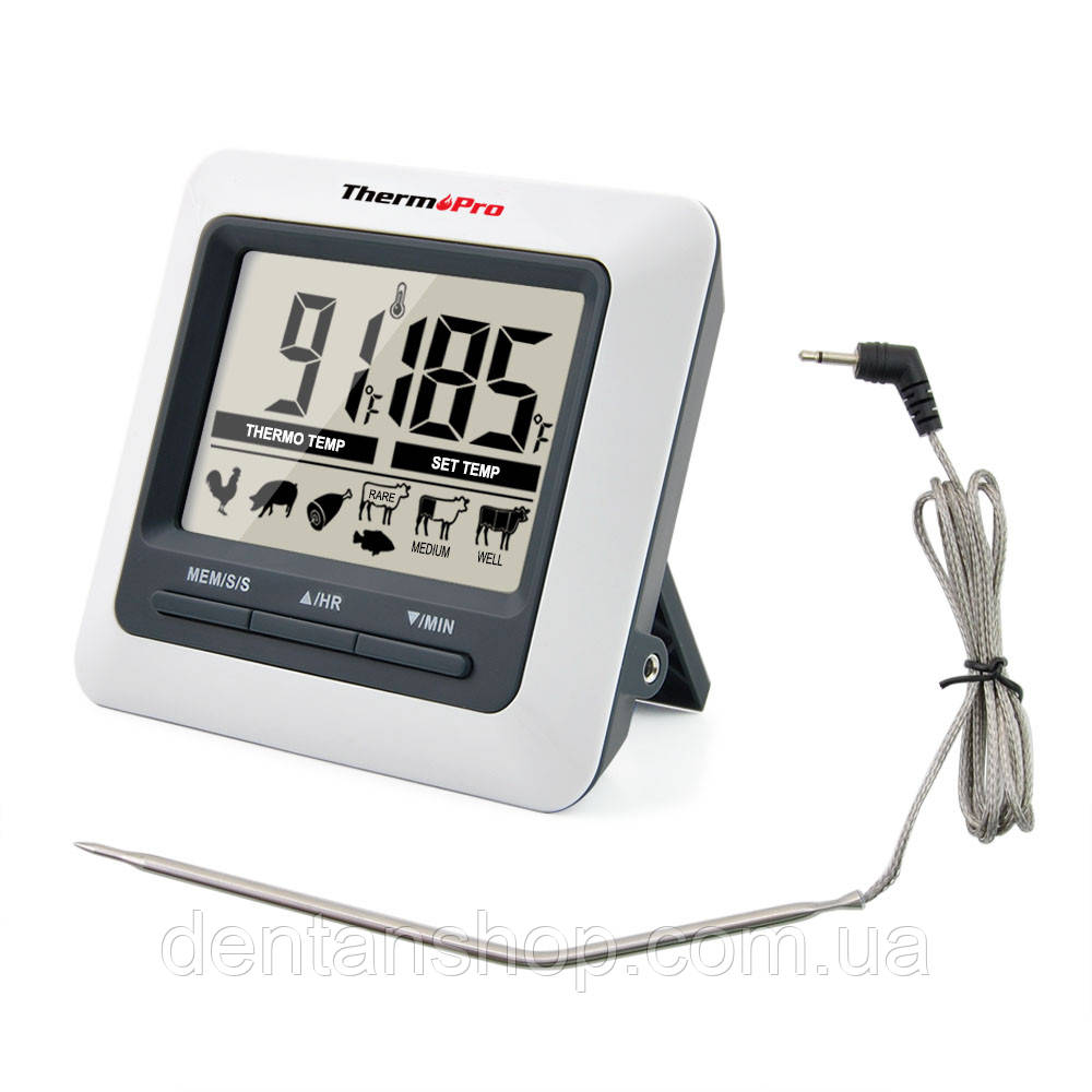 Термометр кулинарный для мяса, молока, духовки ThermoPro TP-04 (0C до +250C) с магнитом и таймером - фото 1 - id-p961825284
