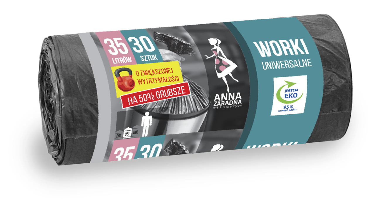 Пакети для сміття Anna Zaradna 35л універсальні (30 штук)