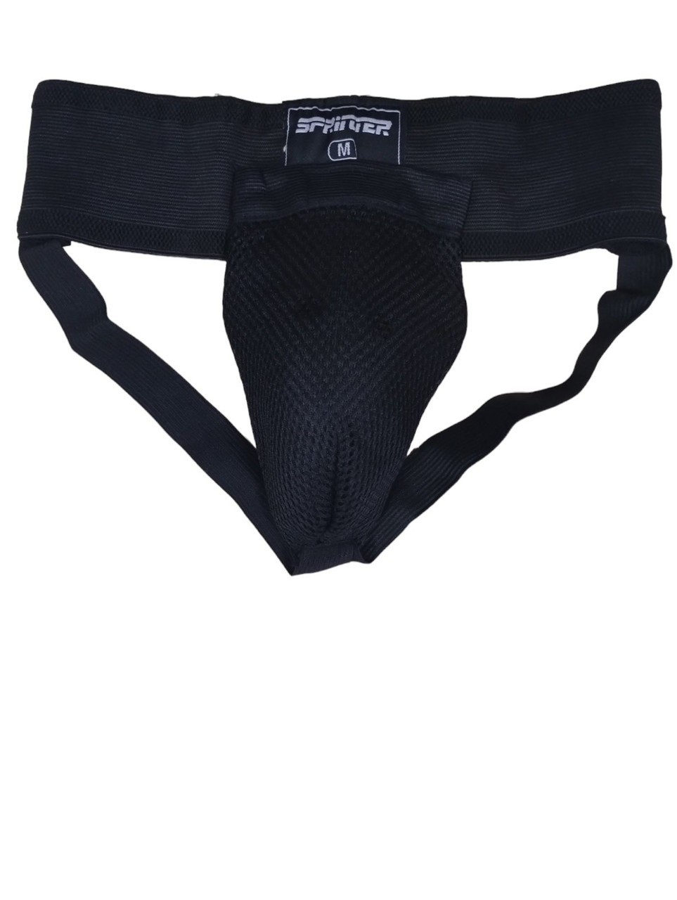 Захист паху чоловічий Sprinter мушля пластик сітка чорний, фото 1