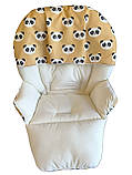 Чохол DavLu на стільчик для годування Capella Панди на гірчичному (000455), фото 2