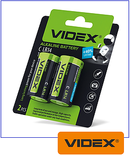 Батарейка лужна Videx LR14 C (пачка 2 шт.) SHRINK