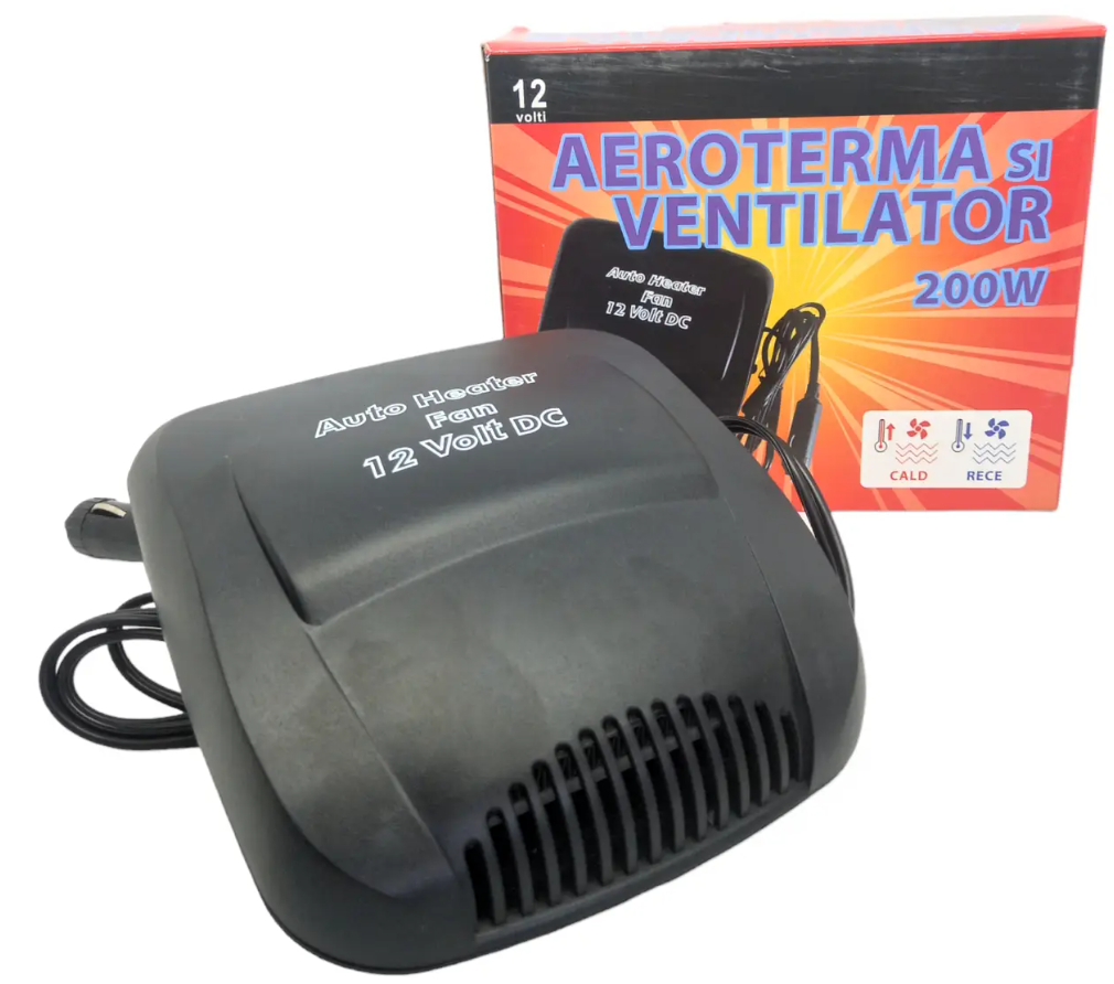 Автомобільний обігрівач салону Вентилятор Auto Fan 200 W Чорний (KG-11621), фото 1