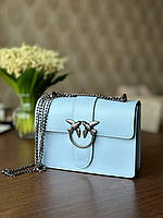 Сумка Virginia Conti жіноча італійська шкіряна синя на ланцюжку пінко через плече крос боді Італія