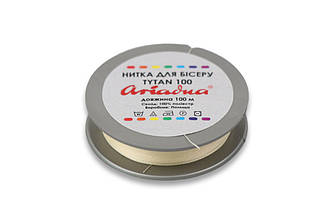 Нитка бісерна TYTAN 100, молочна, 100 м