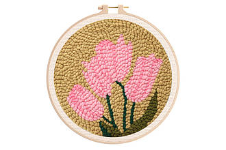 Набір для килимової вишивки "Тюльпани", KT-2210014, 20 см (з п'яльцями)