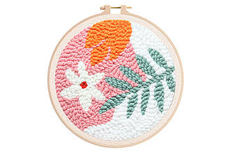 Набір для килимової вишивки "Квітка", KT-2210014, 20 см (з п'яльцями)