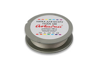 Нитка бісерна TYTAN 100, сіра, 100 м