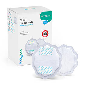 Вкладиші лактаційні прокладки для грудей 24 шт Slim для годуючих мам гелієві одноразові Baby Ono білий