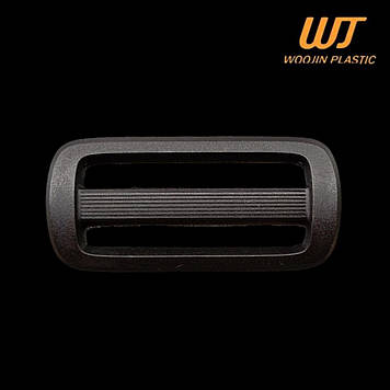 Рамка двохщелевка 50 мм перетяжка WJ Woojin Plastic ацеталь, колір чорний