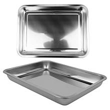 Деко з нержавіючої сталі без ручок 39,5см*29,5см висота 4,5см