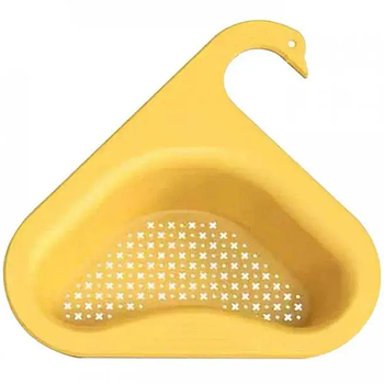Друшляк кутовий на раковину Лебідь пластик 22*23*6 см Жовтий (KG-11624)