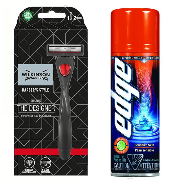 Станок для гоління Wilkinson Sword Barber's Style The Designer + Гель для гоління Wilkinson Sword EDGE