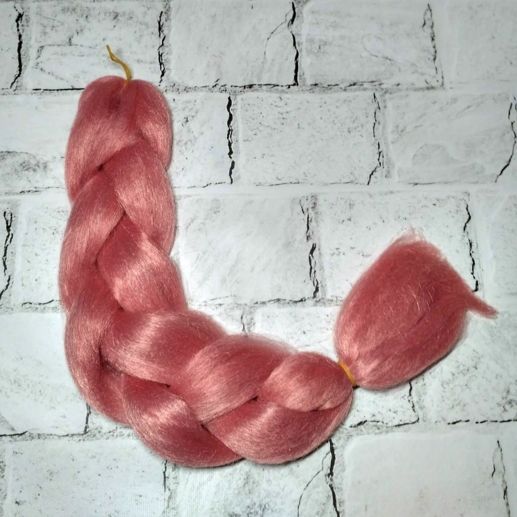 Канекалон для волосся однотонний плетіння косичок Пудра 60 см 100 г (A17)