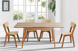 Стіл обідній Рондо (130+40*75 см) Шпон ясена+ясен, Арт.53157