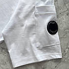 Чоловічий літній костюм C.P. Company Футболка + Шорти білий з чорним С.П. Компані на літо, фото 6