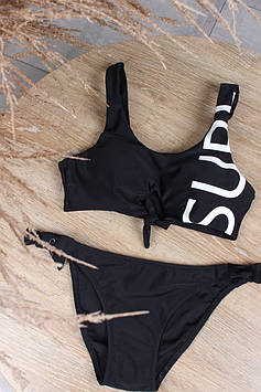 Купальник роздільний для дівчинки підлітка чорний