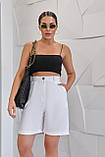 📌 Жіночі шорти широкі | Літні Стильні Шорти-бермуди вільного крою однотонні, висока посадка | Батал, фото 7
