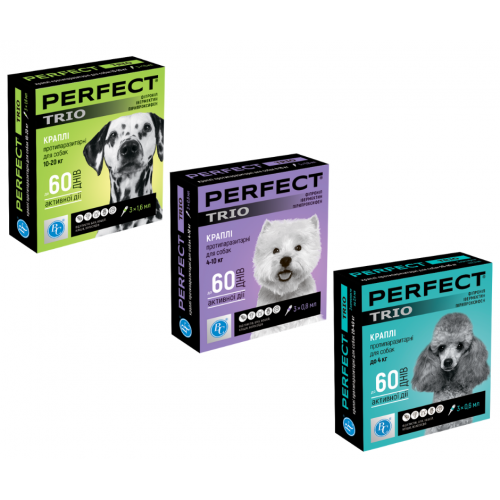 Краплі PerFect TRIO для собак 4-10 кг 0,8 мл