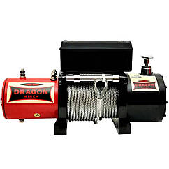 Лебідка електрична автомобільна 4.5т 12V DWM 10000 HD сталевий трос Dragon Winch