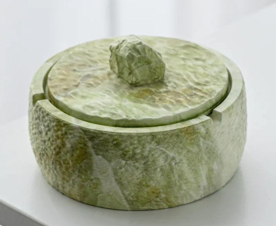 Попільничка керамічна зелена з кришкою