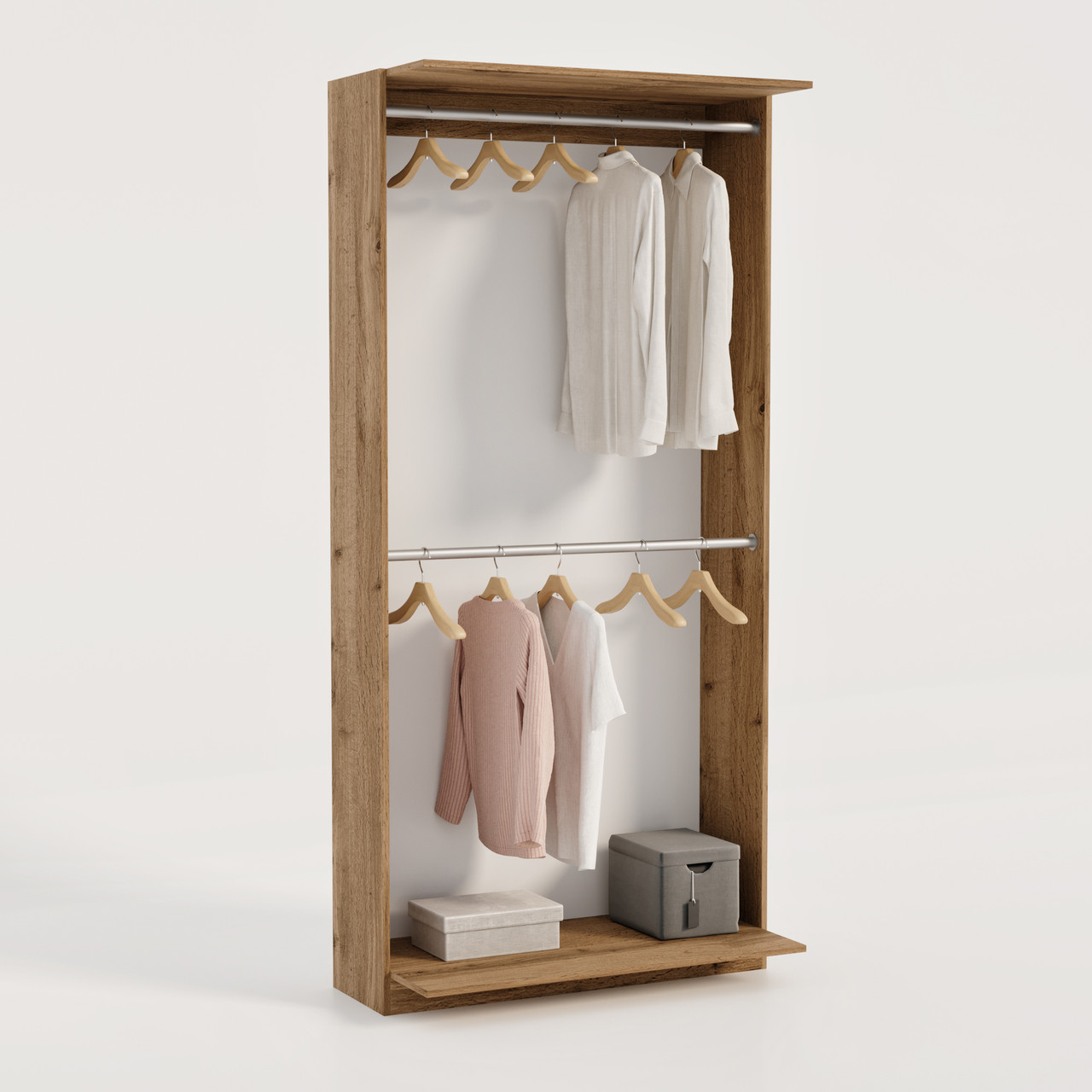 Модуль гардеробний, шафа гардеробна 2100х600х500 мм Дуб Тахо, фото 1