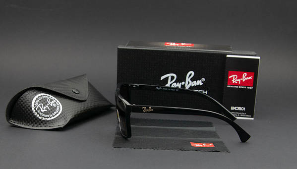 Сонцезахисні окуляри RAY BAN Wayfarer поляризаційні антивідблискові UV400 (арт. P7002) чорна оправа/ коричнева лінза, фото 4