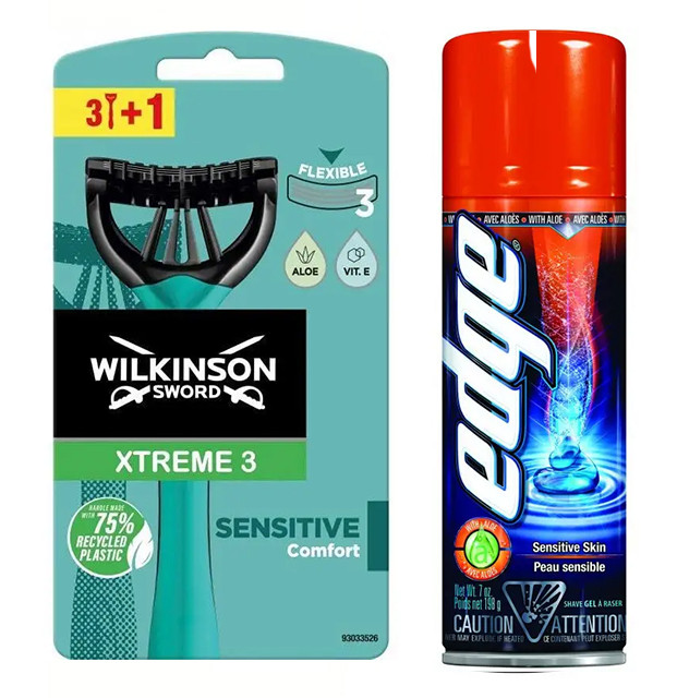 Чоловічі одноразові станки Wilkinson Sword Xtreme 3 + Гель для гоління Wilkinson Sword EDGE