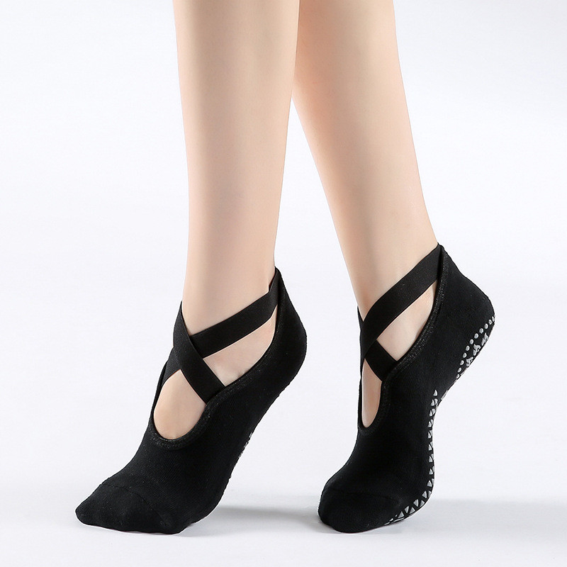 Нековзні Шкарпетки Для Йоги LOTOS із Закритими Пальцями Разом на Махрі, чорний