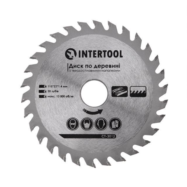 Диск пильний по дереву з твердосплавними напайками INTERTOOL CT-3012