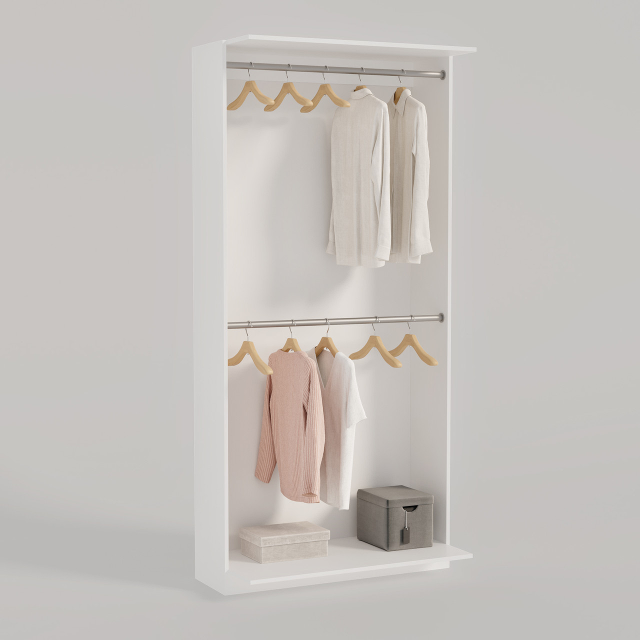 Модуль гардеробний шафа гардеробна 2100х600х500 мм Білий, фото 1