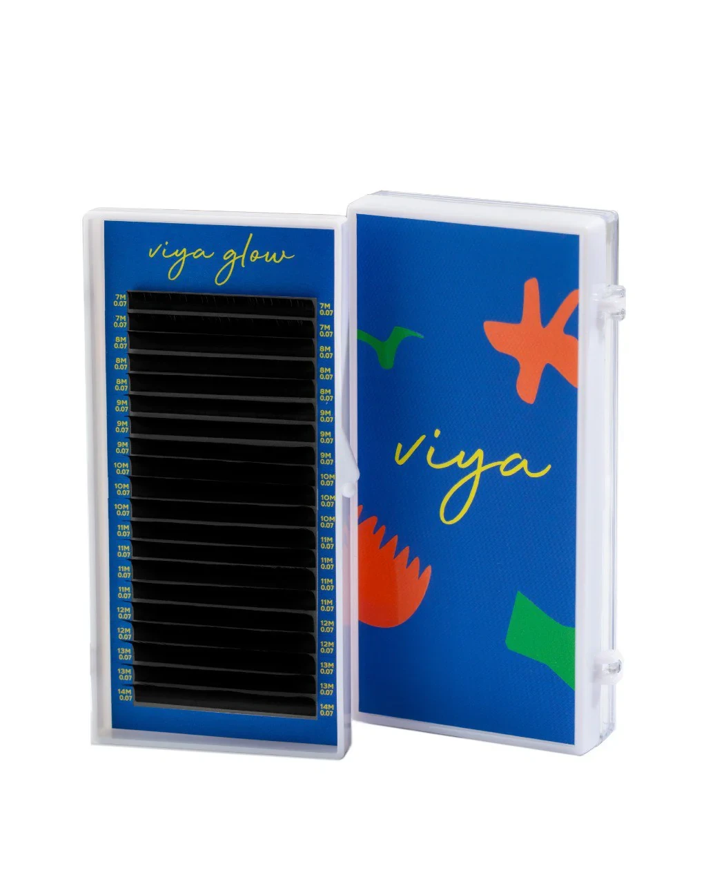 Вії Viya Glow mix М для нарощування М 0,10, 7-14, 20 ліній
