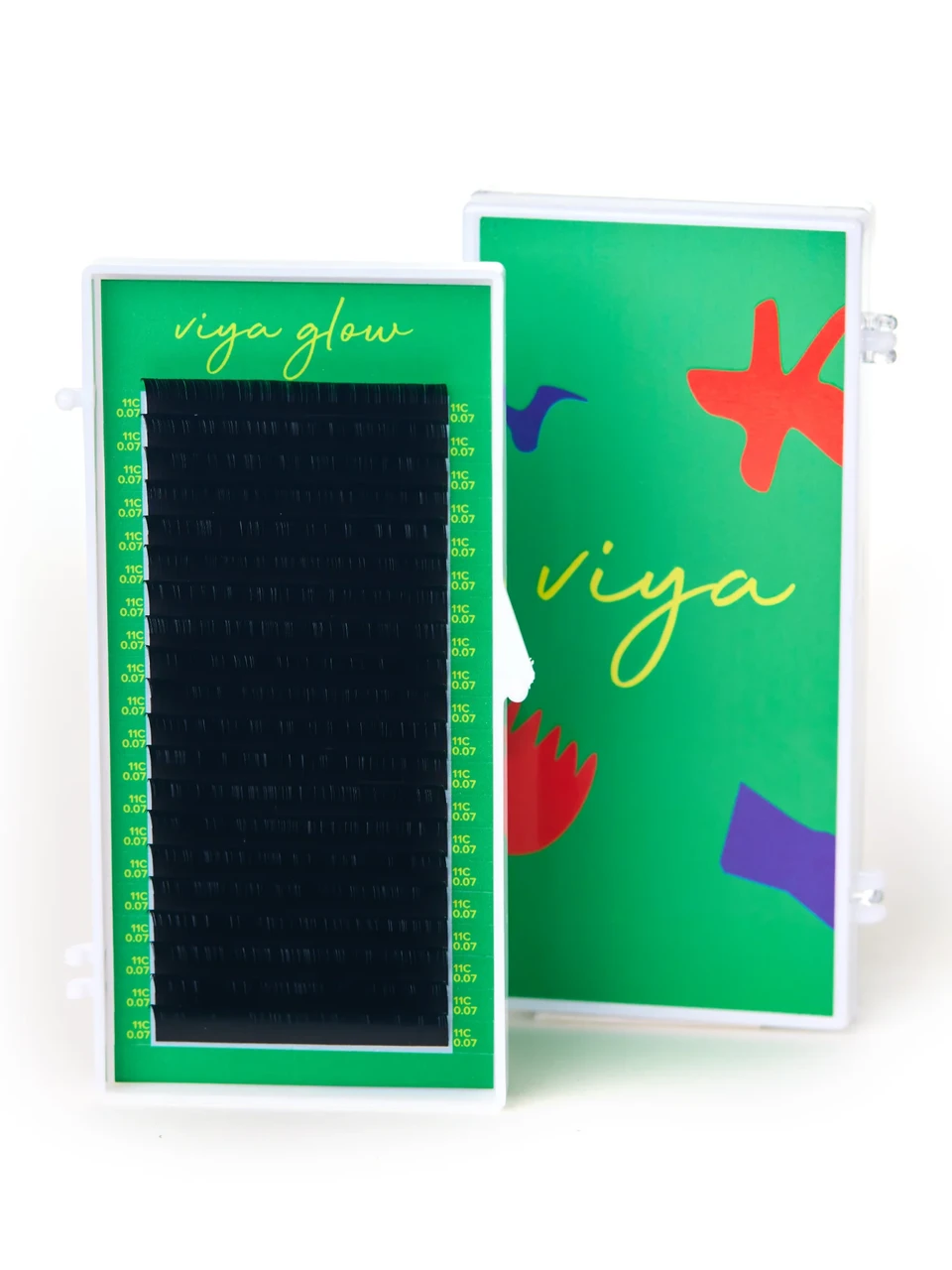 Вії Viya Glow mix С для нарощування С 0,10, 7-14, 20 ліній