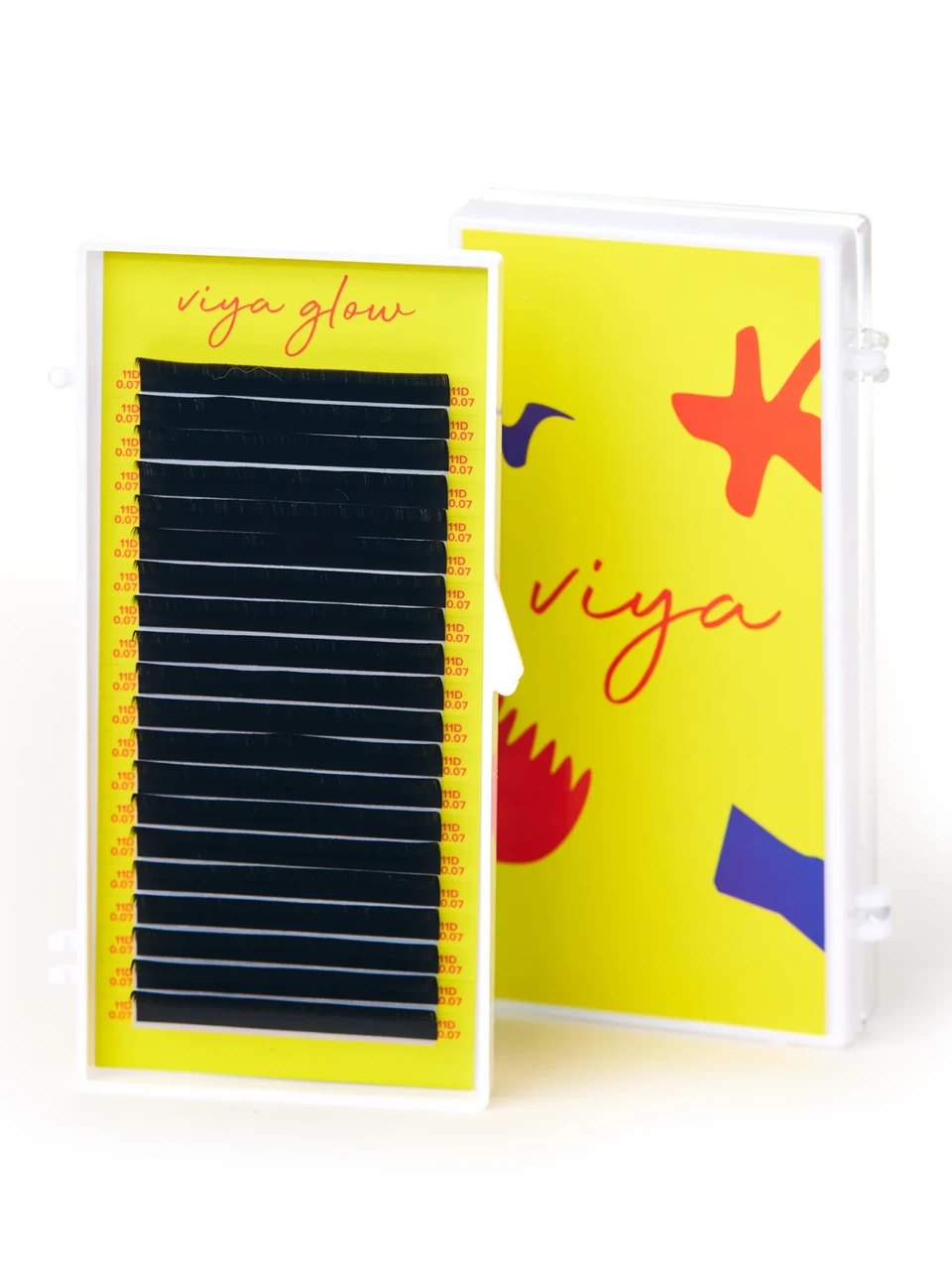 Вії Viya Glow mix D для нарощування D 0,10, 8-14, 20 ліній