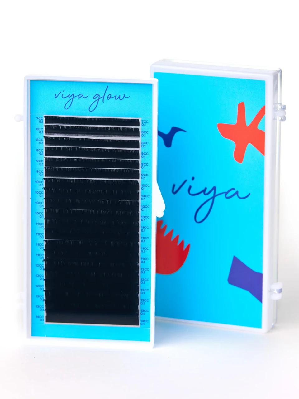 Вії Viya Glow mix CC для нарощування СС 0,10, 7-14, 20 ліній
