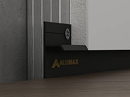 Алюмінієвий тіньовий плінтус прихованого монтажу 20 мм для гіпсокартона Чорний