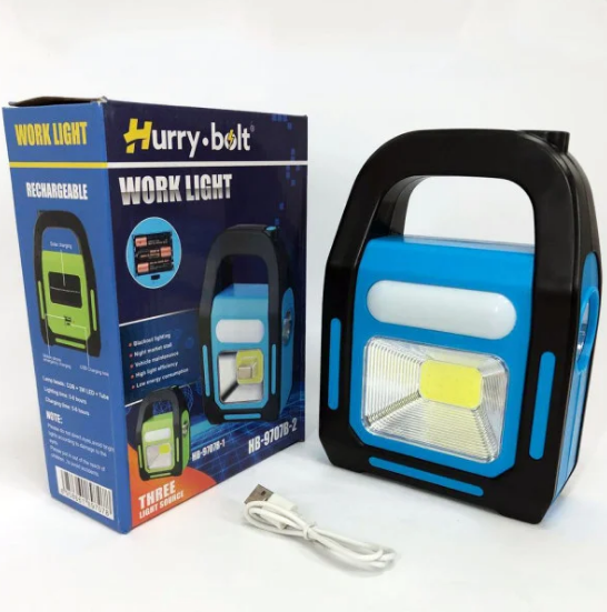 Ліхтар світлодіодний акумуляторний на сонячній батареї HB-9707 B-2 ZB-40, ліхтар переносний, фото 1