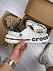 Чоловічі та жіночі крокси Crocs Bayaband White білі сабо літні на платформі, фото 6