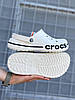 Чоловічі та жіночі крокси Crocs Bayaband White білі сабо літні на платформі, фото 5