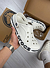Чоловічі та жіночі крокси Crocs Bayaband White білі сабо літні на платформі, фото 4